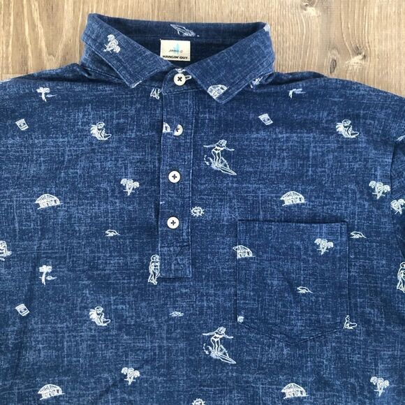 Johnnie O Hangin Out Short Sleeve Button Up Shirt Men Size Medium Surfing Beach - Picture 2 of 11
